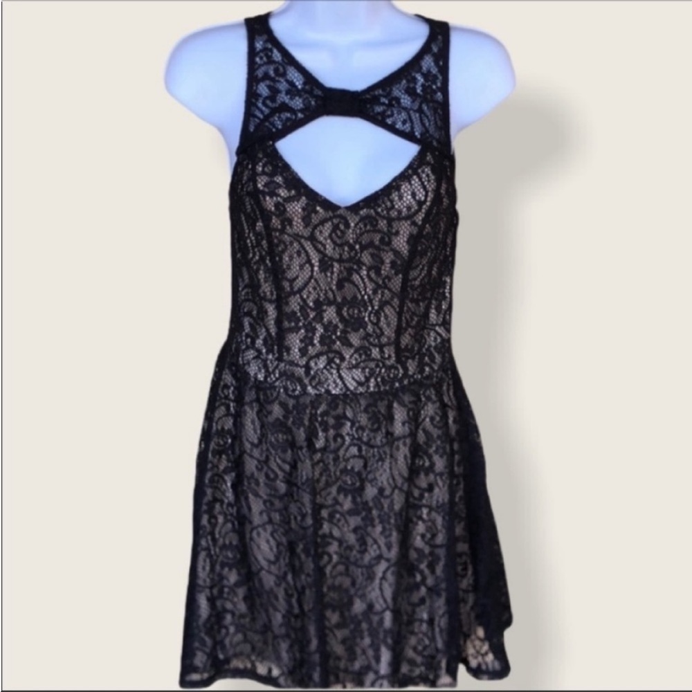 Material girl black lace dress bow Black Size Med Goth Punk Rock alternative